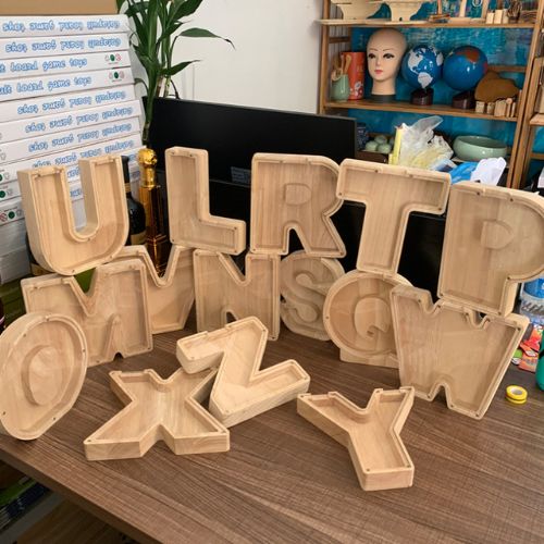 Wood Letters Piggy Bank